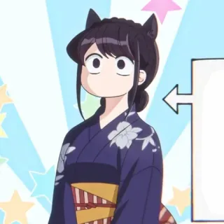 🐱 Komi Shouko Komi Can't Communicate 애니메이션, 고양이 귀, 귀여운, 만화, 코미 양은 커뮤증입니다 telegram sticker