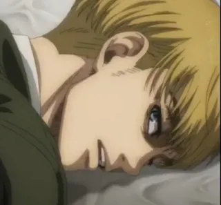♠️ Armin Arlert Attack on Titan อนิเมะ, อาร์มิน อาร์เลอร์ท, ผ่าพิภพไททัน, เศร้า, ตัวละครอนิเมะ, เด็กผู้ชายอนิเมะ telegram sticker
