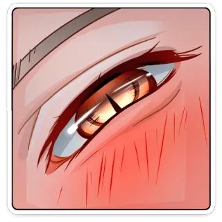 👁 eye, anime, manga, face, blush, illustration telegram sticker