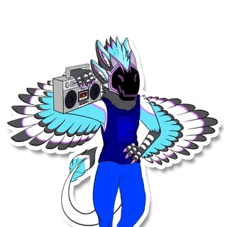 🤖 Протоген, Фурри, Робот, Бумбокс, Музыка, Антро whatsapp sticker