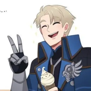 😄 ... dibujo animado, anime, helado, signo de la paz, personaje telegram sticker