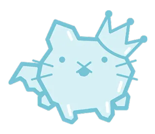 😨 고양이, 얼음, 왕관, 동물, 귀여운, 새끼 고양이, 만화 telegram sticker