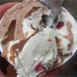 😋 ice cream, dessert, food, chocolate, cherry telegram sticker
