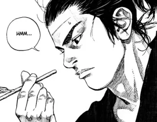 ⚔ HMM... Manga, Pensando, Hmm, Personaje, Japonés, Hombre whatsapp sticker
