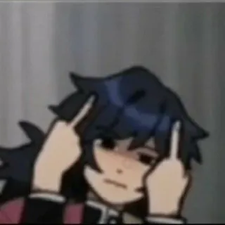 🖕 dedo do meio, gesto ofensivo, anime, desenho animado whatsapp sticker