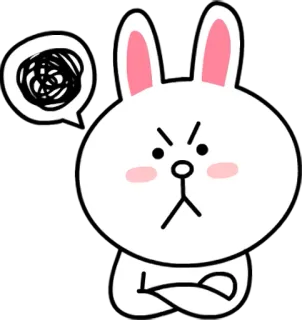 😡 Brown marah, kelinci, Line Friends, kartun, lucu telegram sticker