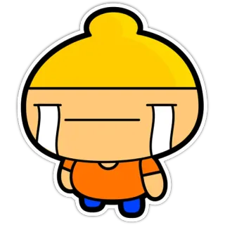 ☹️ Dessin animé, Sticker, Pleurs, Triste, Illustration telegram sticker