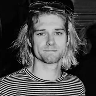 😞 Kurt Cobain 音乐家, 歌手, 吉他手, 垃圾摇滚, 涅槃乐队, 摇滚 telegram sticker