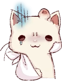 🌸 traurig, verletzt, Katze, süß, Tier, Cartoon telegram sticker