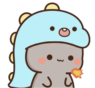 🦖 süß, dinosaurier, kawaii, aufkleber, tier telegram sticker