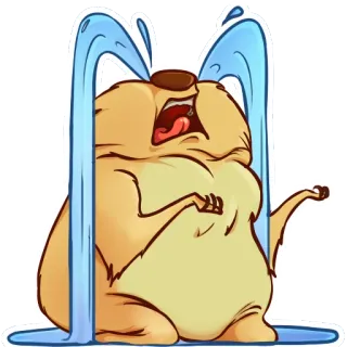 😭 pleurer, hamster, dessin animé, triste, larmes, émotion telegram sticker