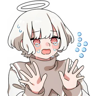❌ อนิเมะ, สติกเกอร์, ร้องไห้, นางฟ้า, เศร้า, อารมณ์ telegram sticker