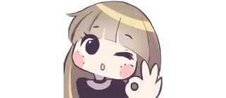 👌 Anime, Niedlich, Okay, Geste, Zwinkern telegram sticker