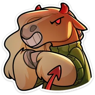 😈 koń, kreskówka, diabeł, złość, czerwony, rogi telegram sticker