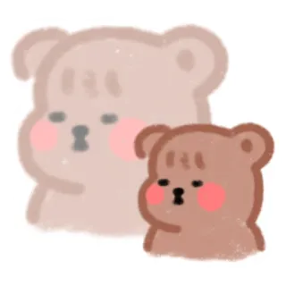 😑 熊, 可爱, 动物, 贴纸, 卡通, 卡哇伊, 棕色 telegram sticker