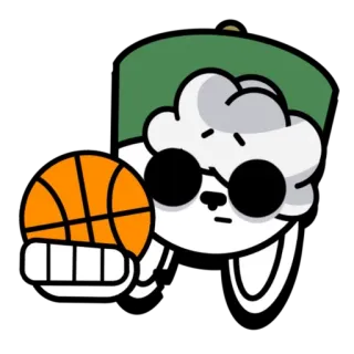 🍪 卡通, 篮球, 动物, 白色, 角色 telegram sticker