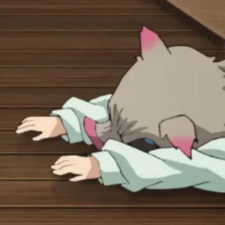 🗡 triste, animé, pleurer, personnage, sol whatsapp sticker