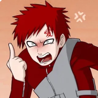 🤯 Gaara Naruto 愛 Anime, Doigt d'honneur, Gaara, Naruto, Geste obscène, Colère telegram sticker