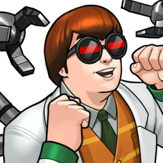 ✊ Doctor Octopus Doctor Octopus, Marvel, villain, supervillain, comics, evil, mad scientist telegram sticker
