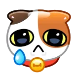 😢 gato, adesivo, chorando, triste, desenho animado, kawaii, emoji telegram sticker