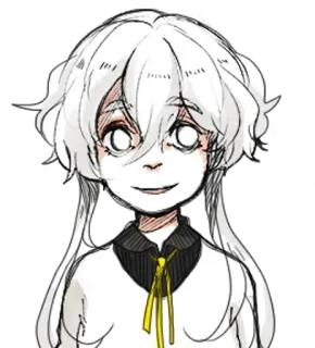 🩹 anime, manga, white hair, creepy, portrait, art telegram sticker