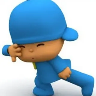 👎 Pocoyo Dibujos animados, Personaje, No me gusta, Pulgar abajo, Azul whatsapp sticker