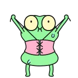 🤩 漫画, カエル, キャラクター, 緑, 面白い telegram sticker