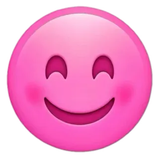 😊 Emoji, Mặt cười, Hồng, Vui vẻ, Ứng đỏ whatsapp sticker