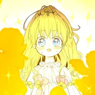 😮 Anime, süß, Mädchen, Cartoon, Glitzer, blond whatsapp sticker