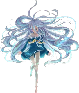 🙄 gái anime, tóc dài, fantasy, xanh dương, phụ nữ, nhân vật, nghệ thuật, nghệ thuật số whatsapp sticker