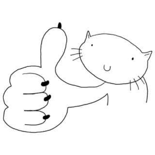👍 Katze, Daumen hoch, Positiv, Sticker, Cartoon, Tier telegram sticker