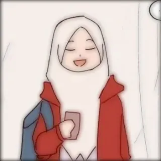 🤸‍♀ Hoofddoek, Moslim, Meisje, Cartoon, Student, Sjaal telegram sticker