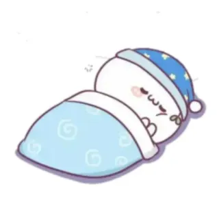 🍃 sleepy, cute, cartoon, sleeping, bedtime telegram sticker