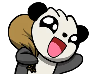 🎒 สัตว์, แพนด้า, การ์ตูน, น่ารัก, มีความสุข telegram sticker