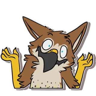 🙄 furry, sticker, bird, animal, character, cartoon telegram sticker