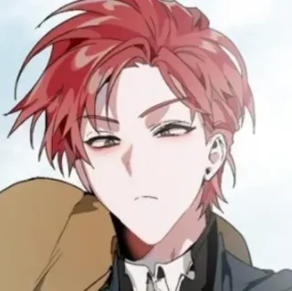 🥢 Anime, Manga, Pelo rojo, Personaje, Arte, Retrato telegram sticker