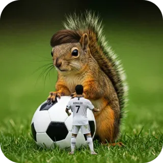 🏐 Cristiano Ronaldo écureuil, football, football, Cristiano Ronaldo, sport, animal telegram sticker