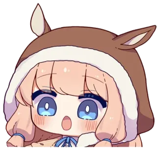 😳 anime, cute, chibi, cartoon, deer, hoodie telegram sticker