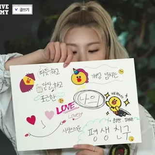 💐 IVE
MY
✓ 글쓰기
따듯하고
달달하고
포근한
LOVE L
Lovery
개성 넘치는
HE Roto
+
용강한 장수한
사랑스러운 펴 새 시ㄱ
평생 친구 disegno, coreano, carino, arte, kawaii whatsapp sticker