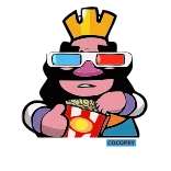 🍿 COCOPNY cartoon, king, popcorn, 3D glasses, snack, watching movie telegram sticker