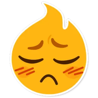 😔 emoji, sad, fire, flame, upset, emotion, face whatsapp sticker