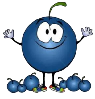 🥶 myrtille, fruit, dessin animé, mignon, personnage, baies whatsapp sticker