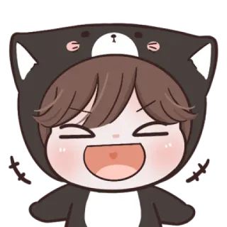 😼 Cartoon, Niedlich, Tier, Fröhlich, Kawaii, Bär, Chibi, Lächelnd telegram sticker