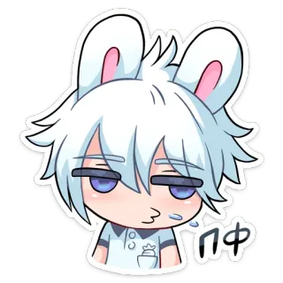 😮‍💨 ПФ Anime, Mignon, Sticker, Chibi, Lapin, Dessin animé telegram sticker