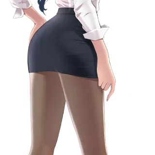 👄 Chica anime, Falda, Medias, Ropa casual de negocios, Traje de oficina, Personaje de dibujos animados telegram sticker
