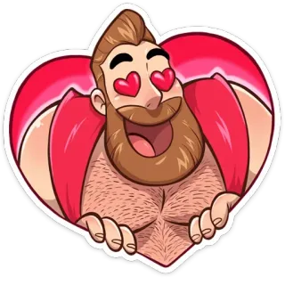 😍 amour, cœur, homme, dessin animé, gay whatsapp sticker