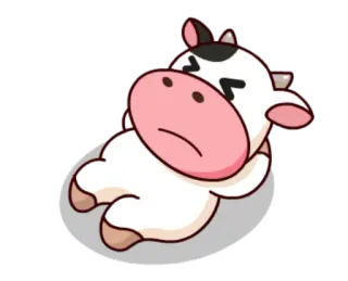 😐 Vache, Dessin animé, Animal, Mignon telegram sticker