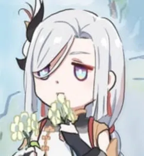 😋 Shenhe Genshin Impact 动漫, 原神, 申鹤, 游戏, 角色, Q版 telegram sticker