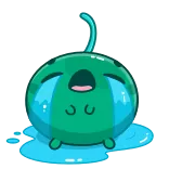 😭 crying, sad, tears, emoticon, blue, green telegram sticker