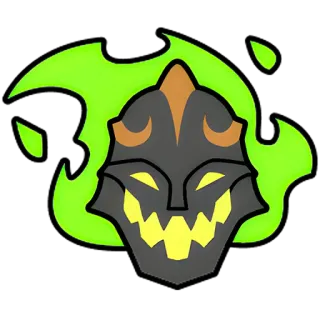 😈 skull, mask, green flames, sticker telegram sticker